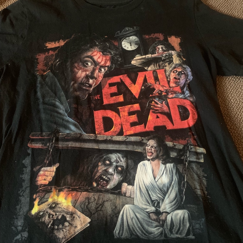 Evil Dead collectible tee shirt.